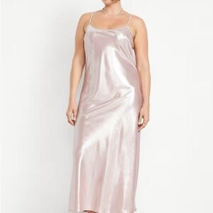 Old Navy Satin Maxi Dress - Light Blush